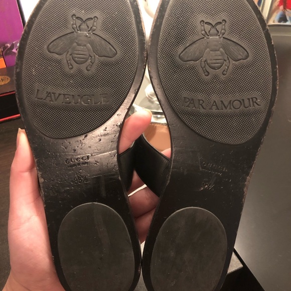 Gucci Black GG Marmont Sandals - Picture 4 of 4